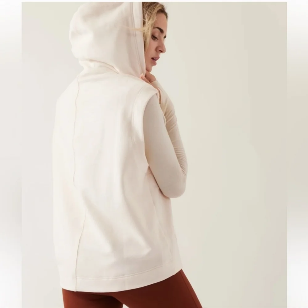 Athleta Retroplush Cocoon Hoodie Sweatshirt in Magnolia White Size S $109 - Picture 8 of 14